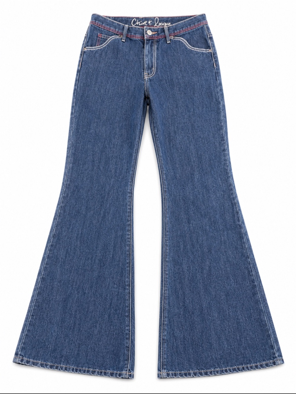 Chip & Pepper LA Bobby Baby Wide Leg Jeans W34 Dark Wash Y2K